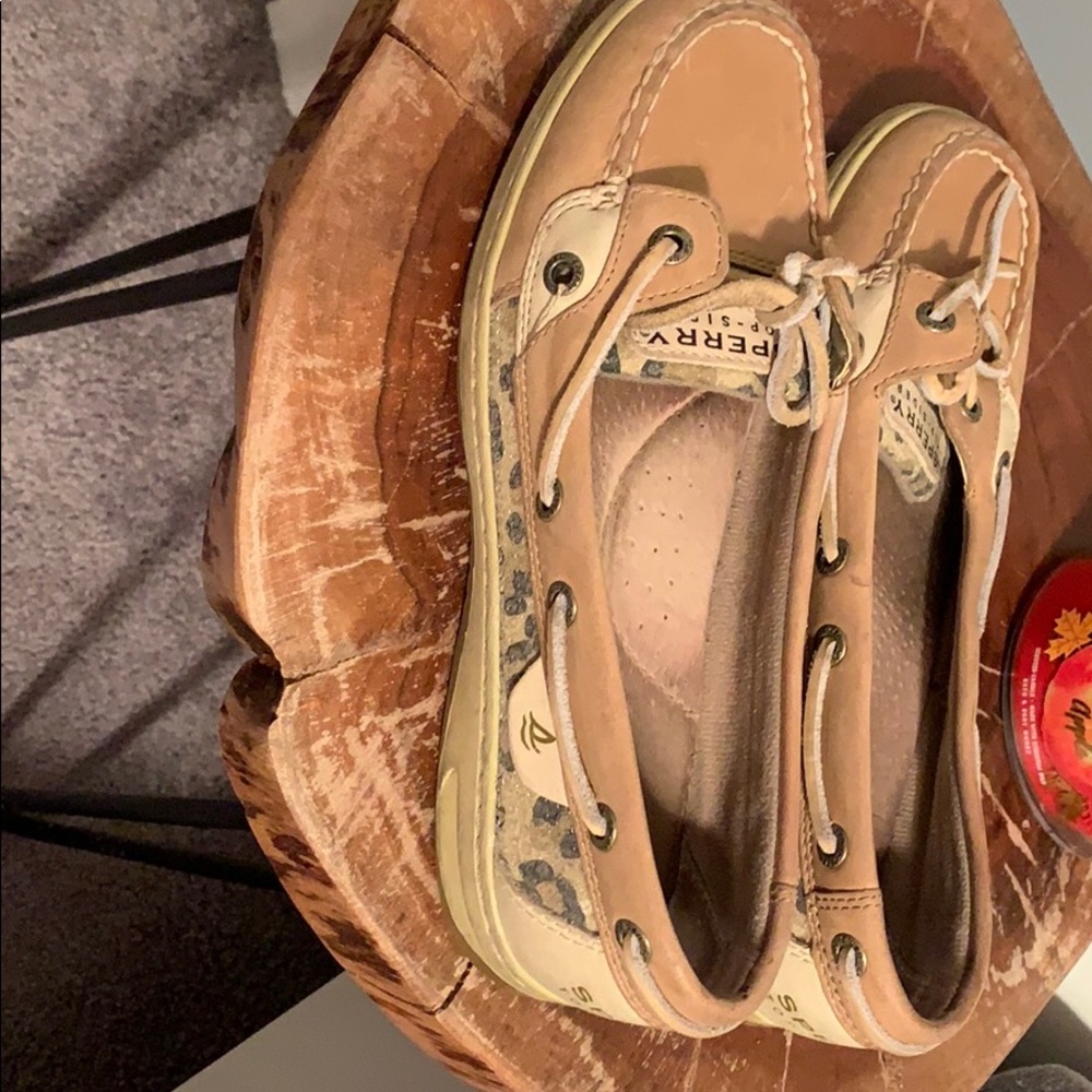 Leopard print sperry top siders